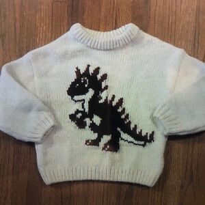 Kids Dinosaur Sweater - Cream